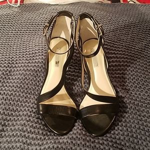 BCBGeneration Black Strappy Heels